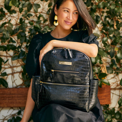 Petunia Pickle Bottom Pañalera Ace Croc Negro